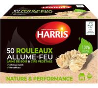 Eryi-- 50 Rouleaux Allume-Feu - 100% Naturels - Laine De Bois & Cire - Allumage Rapide - Ultra Efficace - Etui Carton Refermable - Bois Fsc - Fabrication Française - X50, Neutre