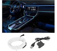 Eryi-500cm Éclairage Intérieur De Voiture, Fil Pour Atmosphère Voiture Led Intérieur Décoration Bande, Fil Néon Usb 5v Avec Protection Par Fusible, Décoration Intérieure De Voiture (Bleu)