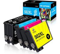 ERYI-502Xl Pour Encre Epson 502 Et Cartouche 502Xl, Compatible Avec Wf-2860 Et Xp-5100 5105 5150 5155 Wf-2865 2880 2885 Imprimante (5 Paquets)