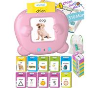 ERYI-510 Mots Carte Parlante Montessori, Mot Ami Français, Jeux Educatif Enfant 2 Ans, Jouet Enfant De 2 À 6 Ans Écouter Et Apprendre A Parler, Cartes Éducatives Pour Enfants Cadeaux D'Anniversaire R