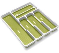 Eryi-- 517612 - Organiseur De Tiroir À Base Souple Antidérapante De Qualité Supérieure, 6 Compartiments, Blanc Et Vert