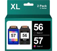 ERYI-56 57 Cartouches D'Encre Remanufacturées Pour Hp 56 57 Pour Deskjet 450Ci 5150 5550 9680 Officejet 4212 4215 Psc 1210 1215 Photosmart 7550 7760 7960 (Noir, Couleur)
