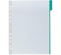 Eryi-560705 Function Panel Plaque Pochette Pvc Pour Document A4 Avec Onglet Coloris Vert Lot De 5