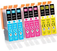 ERYI-581 Xxl Cli-581Xxl Cartouches D'Encre Pour Canon Pgi-581 Cli-581 Pour Pixma Tr7550 Tr8500 Tr8550 Ts705 Ts705A Ts6250 Ts6300 Ts6350A, 3X 581 Cyan, 3X 581 Magenta, 3X 581 Jaune