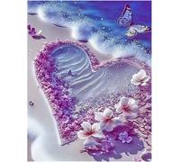 Eryi-5d Diamant Peinture Amour Coeur Amour 40x50 Cm Diamant Painting Paysage Mer Peinture Par Numéros Plage Et Mer Broderie Point[7302]
