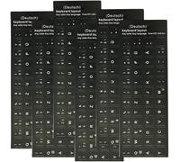 ERYI-6 Feuilles Sticker Autocollant Clavier Allemand Compatibles Avec Tous Les Claviers Standards Claviers D'Ordinateur Portable Et Touches Apple (Noir)