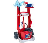 ERYI-6741 Chariot De Ménage Vileda Avec Balaà Franges,Seau Et Beaucoup D'Autres Accessoires En Design Vileda Dimensions Du Chariot 29Cm X 24Cm X 60Cm Jouet Pour Enfants À Partir De 3 Ans