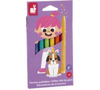 Eryi-- 8 Feutres Pailletés - Forte Densité De Paillettes Et Encre Lavable - Couleurs Assorties - Coloriage Enfant - Loisirs Créatifs, Scrapbooking, Activités Manuelles - Dès 3 Ans - J07412