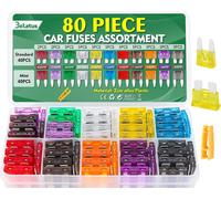 Eryi-80 Pcs Fusible Voiture Standard Et Mini Jeu De Fusibles Auto Mixte 2a 3a 5a 7.5a 10a 15a 20a 25a 30a 35a 40a Avec Extracteur, Fusibles Plats Pour Auto Moto Truck Rv Camion