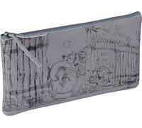 Eryi-813021c - Une Trousse Scolaire Plate Multifonctions Rangement Crayons/Stylos/Feutres/Pinceaux Motif ''astérix Crayonnés'' Visuel ''retour De Chasse'' Couleur Gris 11 X 22 Cm
