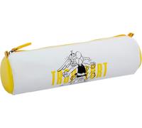 Eryi-813064c - Une Trousse Ronde Scolaire Multifonctions Rangement Crayons/Stylos/Feutres/Pinceaux Astérix 6x21cm - Simili Cuir - Collection Astérix