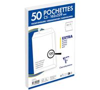 Eryi-824250c - Paquet De 50 Pochettes Blanches C5-162x229 Mm - Auto-Adhésives - 120g/M²
