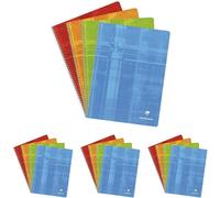 Eryi-8342c Un Cahier À Spirale - 24x32 Cm - 100 Pages Petits Carreaux - Papier Blanc 90 G - Couverture Carte Pelliculée Couleur Aléatoire (Lot De 4)