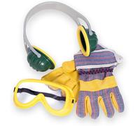 ERYI-8535 Set D'Accessoires Bosch, 3 Pièces - Casque Anti-Bruit, Paire De Lunettes De Travail, Paire De Gants De Travail - Dimensions Emballage : 19,5 X 7 X 33,5 Cm - Pour Enfants Dès 3 Ans