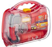 ERYI-8982 Mallette Pompier « Fire Fighter Henry » Comprent Un Extincteur Avec Fonction De Pulvérisation Lampetorche Piles Et Nombreux Autres Accessoires Dimensions : 335 X 10 X 281 Jouet Enfts Partir