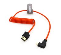 ERYI-8K 2.1 Micro Hdmi À Angle Droit Vers Hdmi Câble Tressé Spiralé Haute Vitesse Pour Go-Pro Hero 3/4 Canon Eos M5 Sony A6000 A7Iii Rx10 Nikon B500 Z6 Raspberry Pi 4 Atomos Ninja 2 Monitor