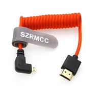 ERYI-8K 2.1 Micro Hdmi Angle Gauche Vers Hdmi Câble Tressé Spiralé Haute Vitesse Pour Go-Pro Hero 3/4 Canon Eos M5 Sony A6000 A7Iii Rx10 Nikon B500 Z6 Raspberry Pi 4 Atomos Ninja 2 Monitor