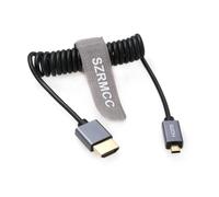 ERYI-8K 2.1 Micro Hdmi Vers Hdmi Câble Spiralé Haute Vitesse Pour Go-Pro Hero 3/4 Canon Eos M5 Sony A6000 A7Iii Rx10 Nikon B500 Z6 Raspberry Pi 4 Atomos Ninja 2 Monitor