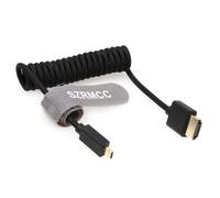 ERYI-8K 2.1 Micro Hdmi Vers Hdmi Câble Spiralé Tressé Haute Vitesse Pour Go-Pro Hero 3/4 Canon Eos M5 Sony A6000 A7Iii Rx10 Nikon B500 Z6 Raspberry Pi 4 Atomos Ninja 2 Monitor