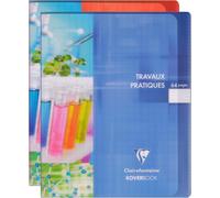 Eryi-950420c Un Cahier Travaux Pratiques Agrafé Koverbook - 17x22 Cm - 64 Pages Grands Carreaux 90 G Et Unies Blanches 125 G - Couverture Polypro - Couleur Aléatoire