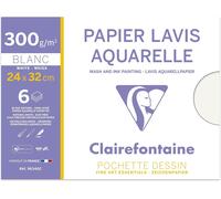 Eryi-96340c - Pochette Dessin Scolaire - 6 Feuilles Papier Dessin Lavis Aquarelle - 24x32 Cm 300g - Idéal Pour Les Arts Plastiques