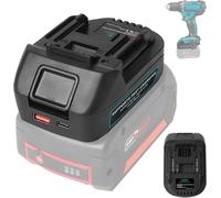 ERYI-Adaptateur De Batterie Usb - Double Ports Usb/Type C - Compatible Avec Les Outils Électriques Makita 18 V Lxt (Pour Batteries Bosch 18 V Gba Bat609 Bat610, Adaptateur Uniquement)