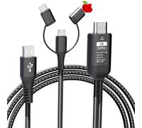 ERYI-Adaptateur Phone Vers Hdmi 3 En 1 Usb C Micro Usb Projecteur Moniteur Tv 1080P Digital Av Sync Screen Connector Compatible Smartphone