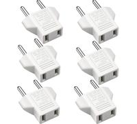 Eryi-Adaptateur Us Vers Eu, [Lot De 6] 2 Broches Cn Chine Usa Americaine À 2 Broches Eu Europe France, Allemagne, Espagne, Égypte Et Plus - Blanc