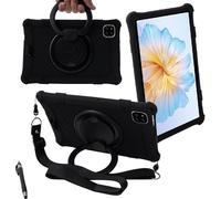 Eryi-Adapté Aux Enfants Coque Pour Headwolf Fpad7/Alldocube Iplay 60 Mini/60 Mini Pro/60 Mini Turbo, Housse Étui De Protecteur Antichoc Silicone Pochette Avec Bandoulière Et Stylet - Noir