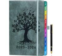 Eryi-Agenda 2025-2026 Semainier A5 \U2013 Planification Hebdomadaire & Mensuelle, Avec Onglets Colorés, Pages En Couleurs, Pochette De Rangement Et Stylo(Août 2025 - Juillet 2026) - Gris