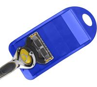 Eryi-Aiguiseur De Lame De Rasoir Portable En Caoutchouc, Outil Utile Pour Nettoyer Les Rasoirs Et Les Tondeuses, Compatible Avec Gillette Basic 5, 3, Fusion, Proglide (Bleu)