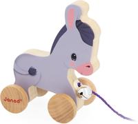 ERYI-- Ane À Promener En Bois Avec Clochette - Jouet D'Eveil À Tirer Et Pousser - Apprentissage Motricité Et Imagination - Ficelle 50Cm Adaptée Aux Petites Mains - Certifié Fsc - Dès 12 Mois, J03323