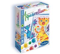 ERYI-- Aquarellum Mini - Chats 4 Planches - Kit Peinture - Peinture Aquarellable Magique - A Partir De 5 Ans - Fabriqué En France, Ensemble De 8 Pièces, Multicouleur