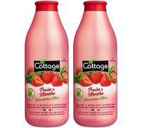 Eryi- Bain & Gel Douche Lait Hydratant Fraise & Menthe 97% D'ingrédients D'origine Naturelle 2 Bouteilles De 750 Ml