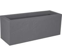 ERYI-- Balconnière Volcania'Up 25 L - Décor Imitation Pierre - Simple Paroi - Zone De Rétention D'Eau - 59 X 19,5 X 22,8 Cm - Gris Galet