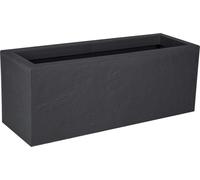 ERYI-- Balconnière Volcania'Up 25 L - Décor Imitation Pierre - Simple Paroi - Zone De Rétention D'Eau - 59 X 19,5 X 22,8 Cm - Gris Anthracite
