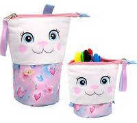Eryi-Ballerina Bunny Trousse Scolaire Télescopique 2-En-1 Pour Enfants, Porte-Stylo Rétractable, Pour Les Étudiants, Le Bureau, Les Femmes, Les Filles