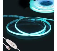 ERYI-Bande Lumineuse Led Cob Bleu Glacier 2 M, 5 V Usb X Lumières Tv Rétroéclairage, Cri90+ 960 Led Flexible Sous Armoire, Cuisine, 4 Mm À Intensité Variable Cob X Bande Lumineuse Pour Pc, Miroir