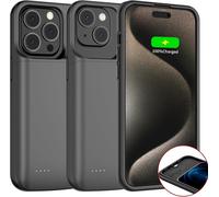 Eryi-Batteria Per Iphone 15 Plus Iphone 15 Pro Max 7000mah Ricaricabile Custodia Cover Power Bank Per Iphone 15 Plus Caricabatterie Batteria Supporto Apple Pay, Carplay, Bx12 6.7'' Nero