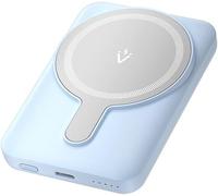 Eryi-Batterie Externe Magnétique Sans Fil, 5000 Mah, 20 W, Charge Rapide, Chargeur Portable Avec Usb-C Et Charge Sans Fil, Indicateur Led Blanc, Compact Pour Iphone/Samsung/Airpods (Bleu)