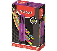 Eryi-- Boite De 12 Surligneurs Fluo'peps Classic, Coloris Violet - Des Couleurs Éclatantes Pour Surligner Vos Écrits - Pointe Biseautée Permettant De Faire Des Traits De 1 À 5 Mm