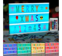 Eryi-Boîte Lumineuse Led, Boîte Lumineuse Message, Boite Lumineuse Message Avec 311 Lettres Et Emojis, Télécommande, A4 Light Box Pour Mariage, Anniversaire, Ktv, Bar, Alimenté Par Usb Et Batterie