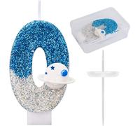 Eryi-Bougie D'anniversaire Thème L'espace, Brillante Numéro Bougies D'anniversaire D'astronaute Décoration Gâteau Vaisseau Spatial Décorations Gâteaux Et Cadeaux Fête Pour L'univers(Numéro 0)