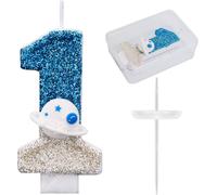 Eryi-Bougie D'anniversaire Thème L'espace, Brillante Numéro Bougies D'anniversaire D'astronaute Décoration Gâteau Vaisseau Spatial Décorations Gâteaux Et Cadeaux Fête Pour L'univers(Numéro 1)