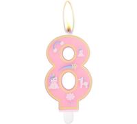 Eryi-Bougies D'anniversaire Licorne « Happy Birthday », Décorations De Gâteau D'anniversaire, Jolies Bougies D'anniversaire Licorne Rose Numéro 8 Pour Fête D'anniversaire À Thème
