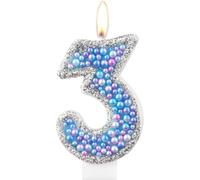 Eryi-Bougies D'anniversaire Macaron En Forme De Chiffre 3 Pour Gâteau, Bougies Colorées En Forme De Chiffre 3, Décorations D'anniversaire Sur Le Thème Du Macaron, Décoration De Gâteau D'anniversaire