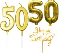 Eryi-Bougies D'anniversaire Numéros 50, Bougie D'anniversaire Dorée, Bougies D'anniversaire Avec Bougie 5 Et Bougie 0, Bougie D'anniversaire 5, Bougie 5 Anniversaire Fille, Décorations De Gâteaux