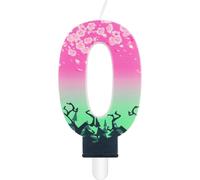 Eryi-Bougies D'anniversaire Rose Et Vert, Bougie En Forme De Chiffre 0 Pour Gâteau, Décorations D'anniversaire Pour Filles Et Femmes, Décorations De Fête Rose Et Verte, Bougies De Sorcière Pour