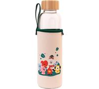 ERYI-- Bouteille En Verre Bt21 - Capacité 50 Cl Avec Bouchon En Bambou Et Protection Inclut Un Étui En Néoprène Avec Dragonne Gourde En Verre Borosilicate