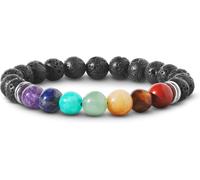 Eryi-Bracelet Chakra En Pierres Précieuses Naturelles De Qualité Supérieure - Pour Plus D'harmonie Et D'équilibre - 7 Perles Chakras Et Pierres De Lave
